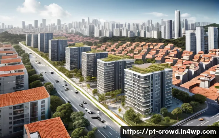 크라우드펀딩에서의 자산 배분 전략 - A detailed and realistic illustration of a modern real estate crowdfunding project in Brazil, showin...