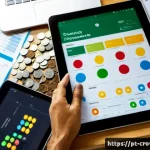 크라우드펀딩 투자 전략의 심층 분석 - Photorealistic overhead view of a Brazilian crowdfunding investment strategist analyzing a diversifi...